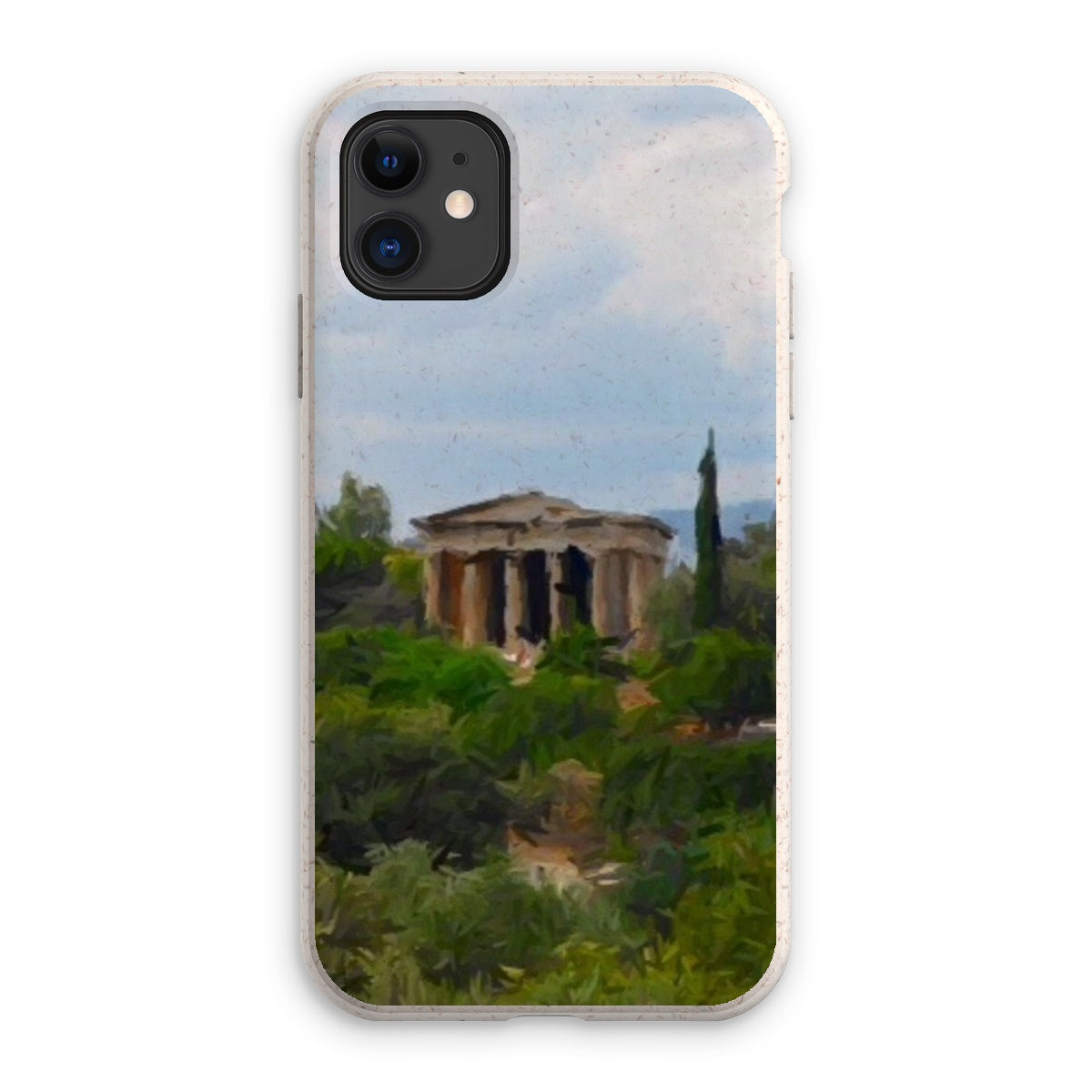 Athens Eco Phone Case made from biodegradable bioplastic and bamboo fiber, showcasing its stylish design and protective features.