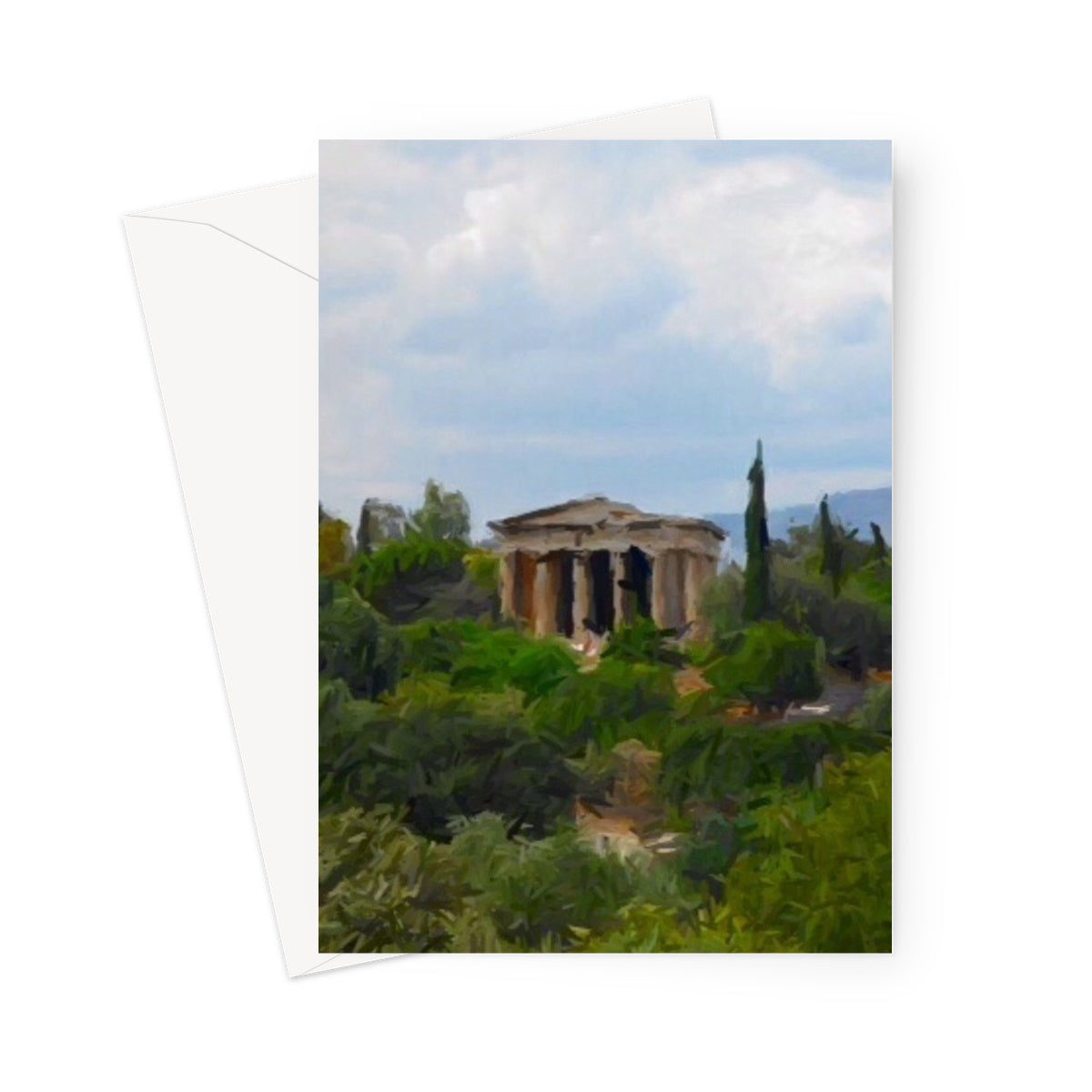 Athens Greeting Card featuring elegant design on high-quality 330gsm Fedrigoni card.