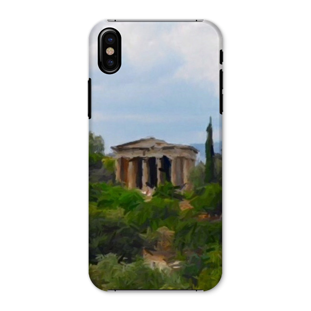 Athens Snap Phone Case in various stylish designs, showcasing its snug fit and durable shatterproof plastic material.