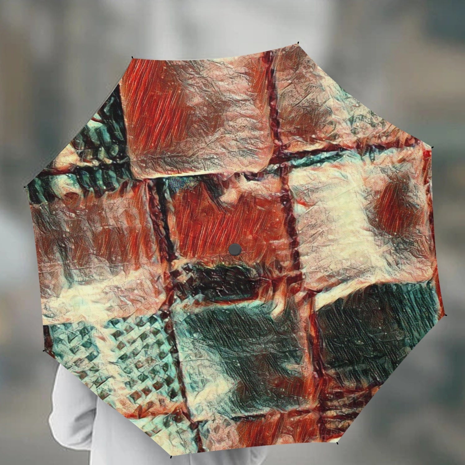 A stylish Automatic UV Protection Umbrella with a matching storage bag, showcasing its durable 8-rib design and auto-open-close feature.