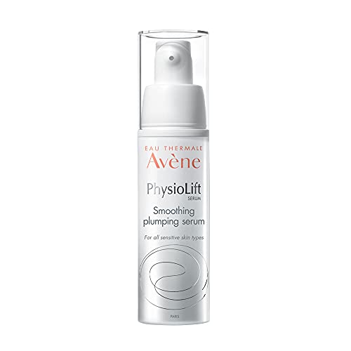Avène PhysioLift Smoothing Plumping Serum bottle with a sleek design, suitable for sensitive skin.