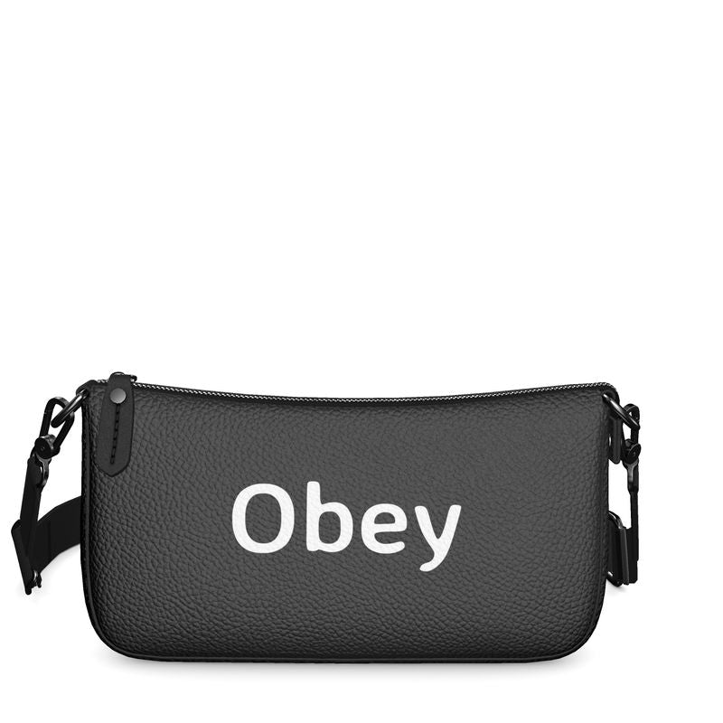 A stylish Designer Baguette Bag made from authentic Nappa leather, featuring a zip closure and soft faux suede lining.