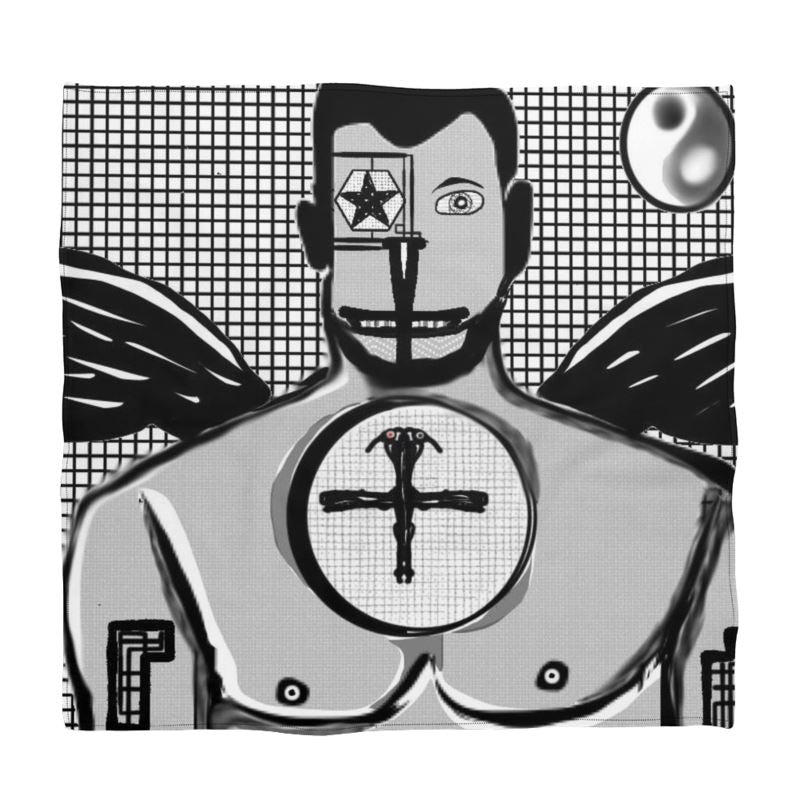 Stylish 'Balance' bandana designed by Concordia, showcasing exclusive prints on luxurious Pima Lawn or Silk Satin fabric.