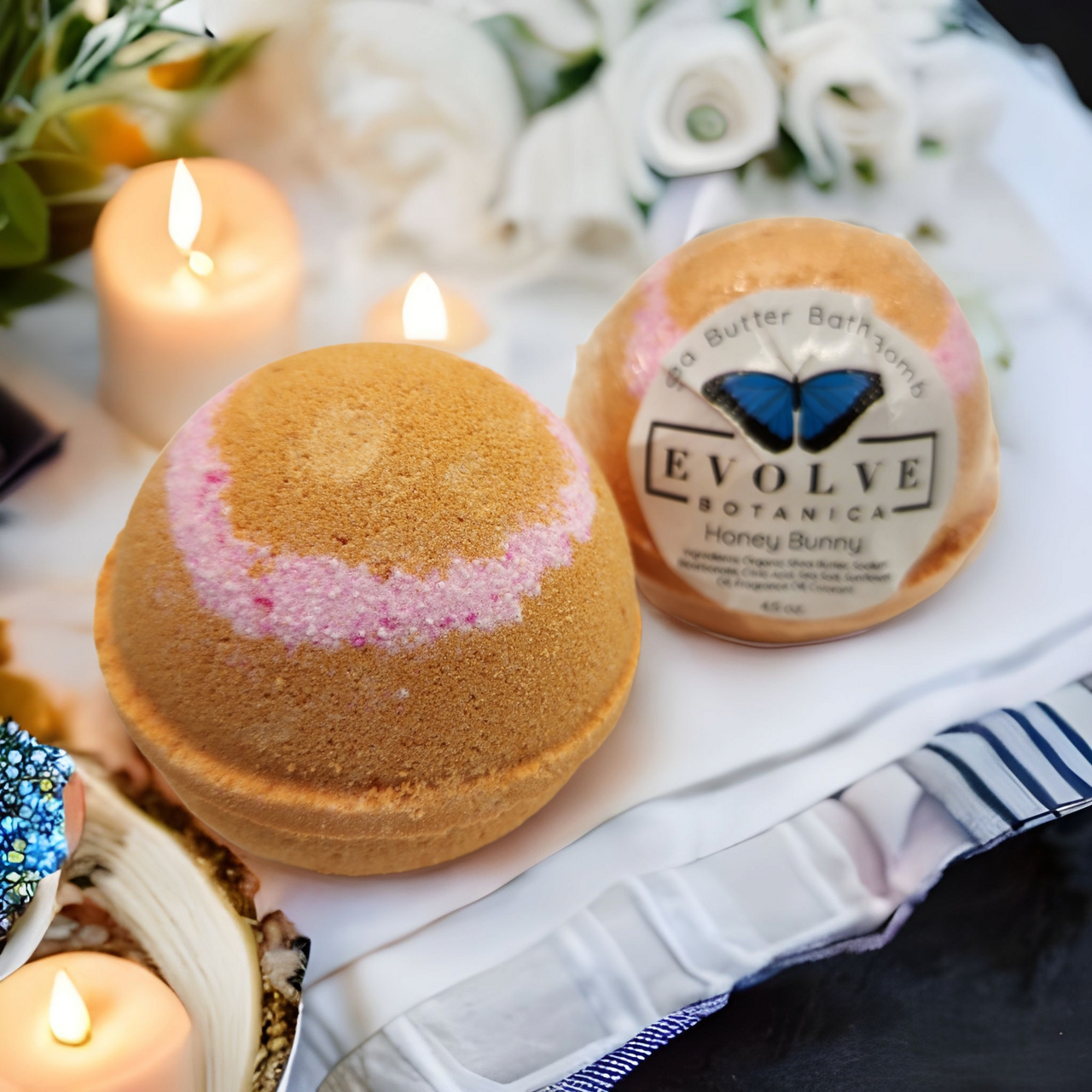 Honey Bunny Bath Bomb featuring vibrant colors and a cute bunny design, perfect for Easter celebrations.