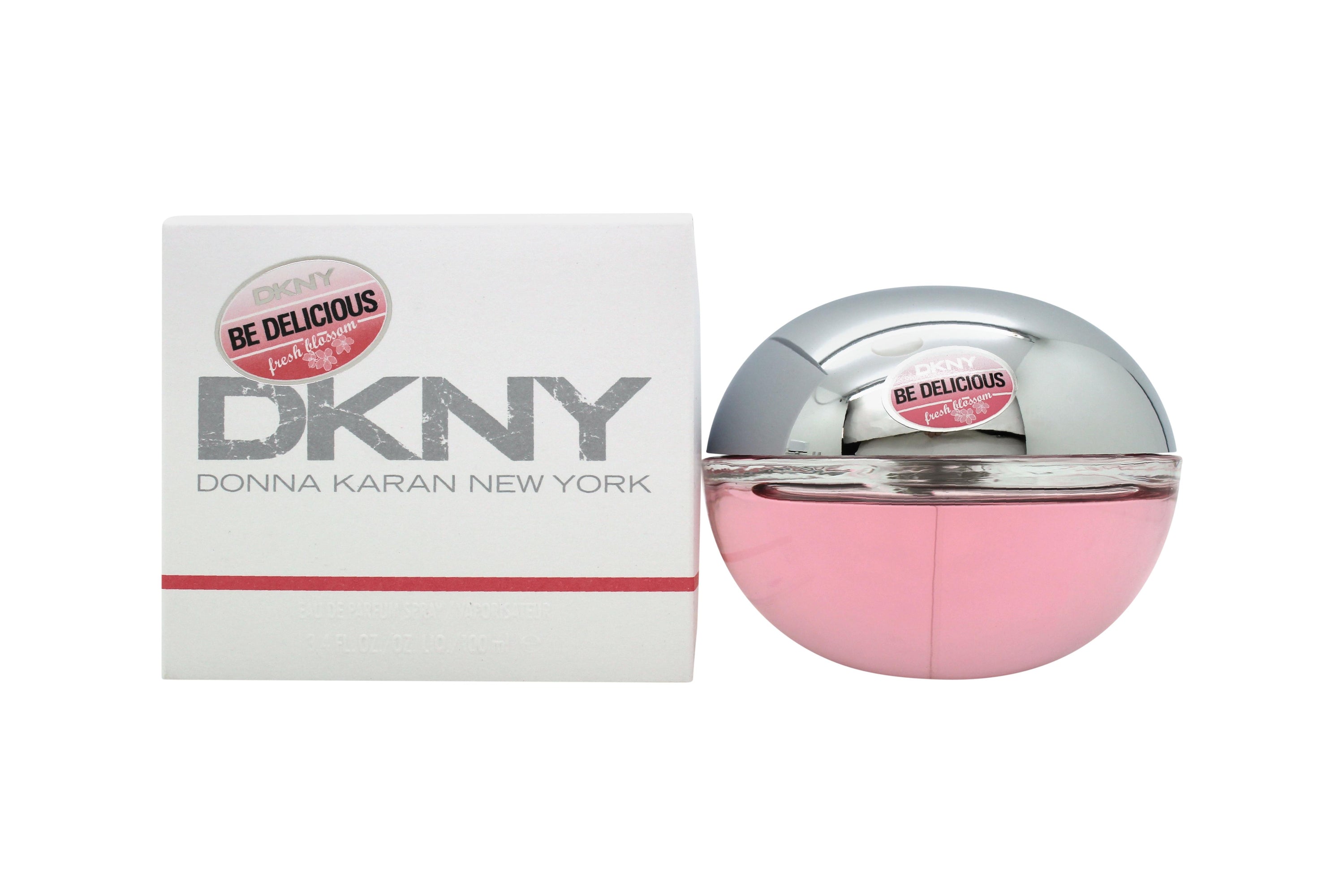DKNY Be Delicious Fresh Blossom Eau de Parfum bottle with floral design, showcasing its elegant and feminine essence.