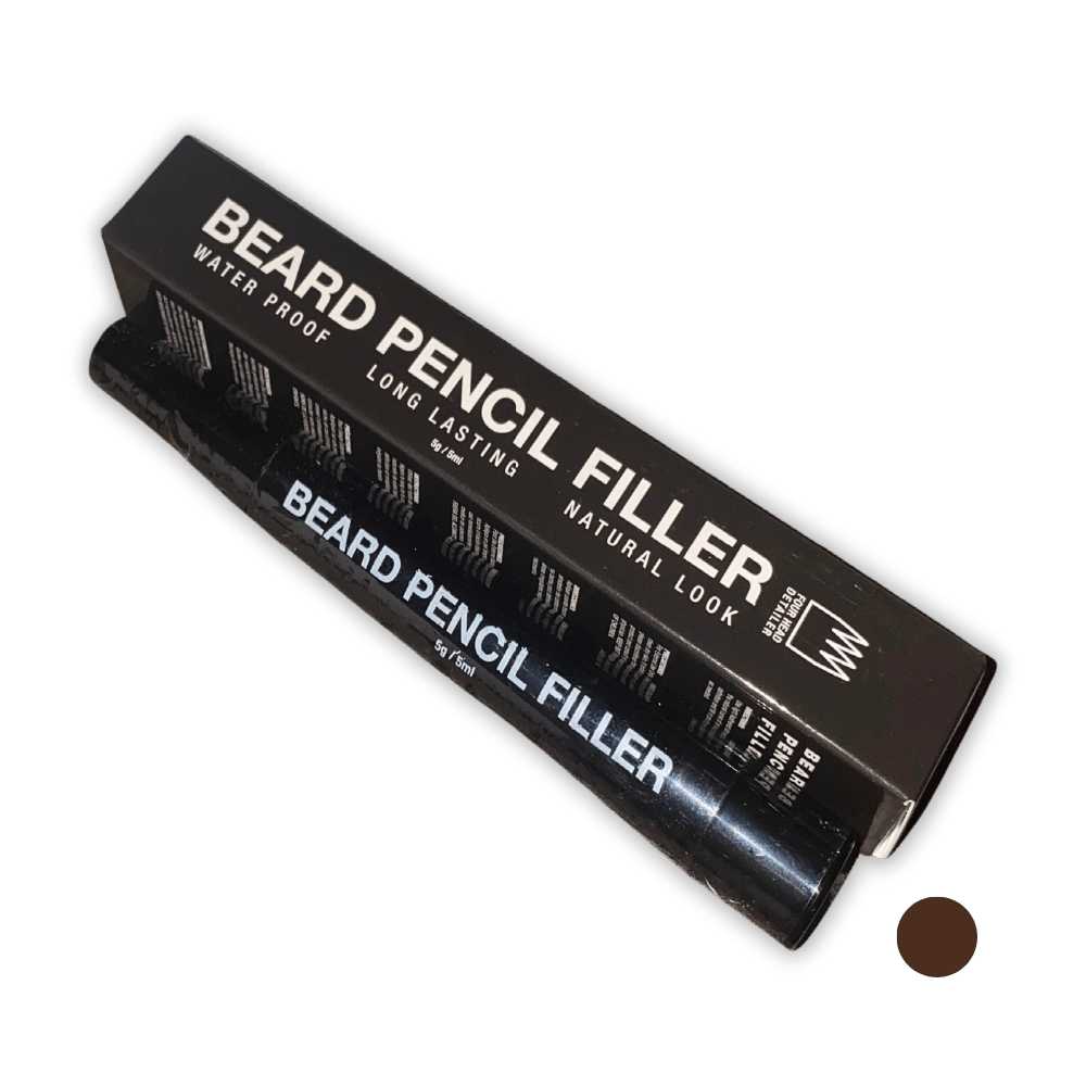 Beard Filler Pencil with angled 4-tip design, perfect for contouring and filling patchy beards.