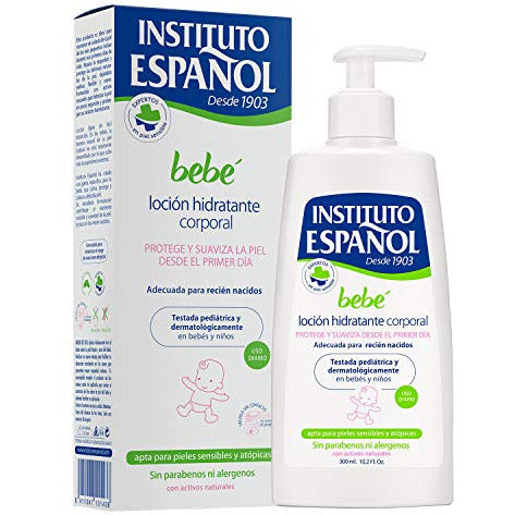 Bebé Baby Moisturizing Body Lotion bottle designed for newborns with sensitive skin, featuring a gentle and allergen-free formula.