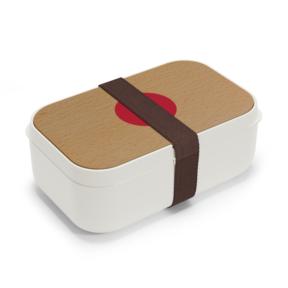 Bento Lunch Box with wooden lid and silicone tray, showcasing smart compartments for food separation.