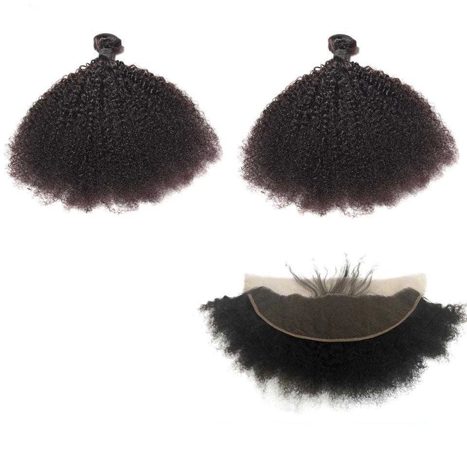 BeuMax 10A Grade 3/4 Afro Kinky Curly bundles with 13x4 Frontal displayed elegantly, showcasing the natural curls and texture.