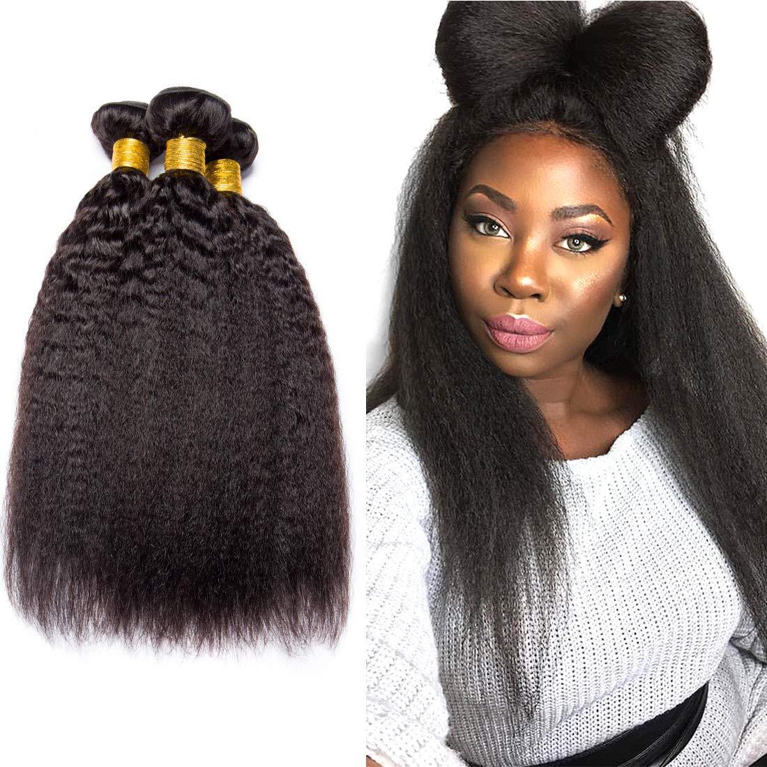BeuMax 10A Grade Kinky Straight Hair Bundles with 4x4 Closure, showcasing natural texture and quality.