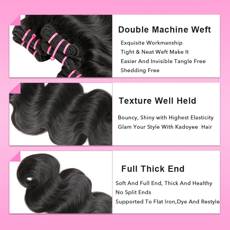 Beumax Double Drawn 12A Grade Body Wave Bundles with Closures, showcasing luxurious, shiny, and soft hair extensions in a natural wave pattern.