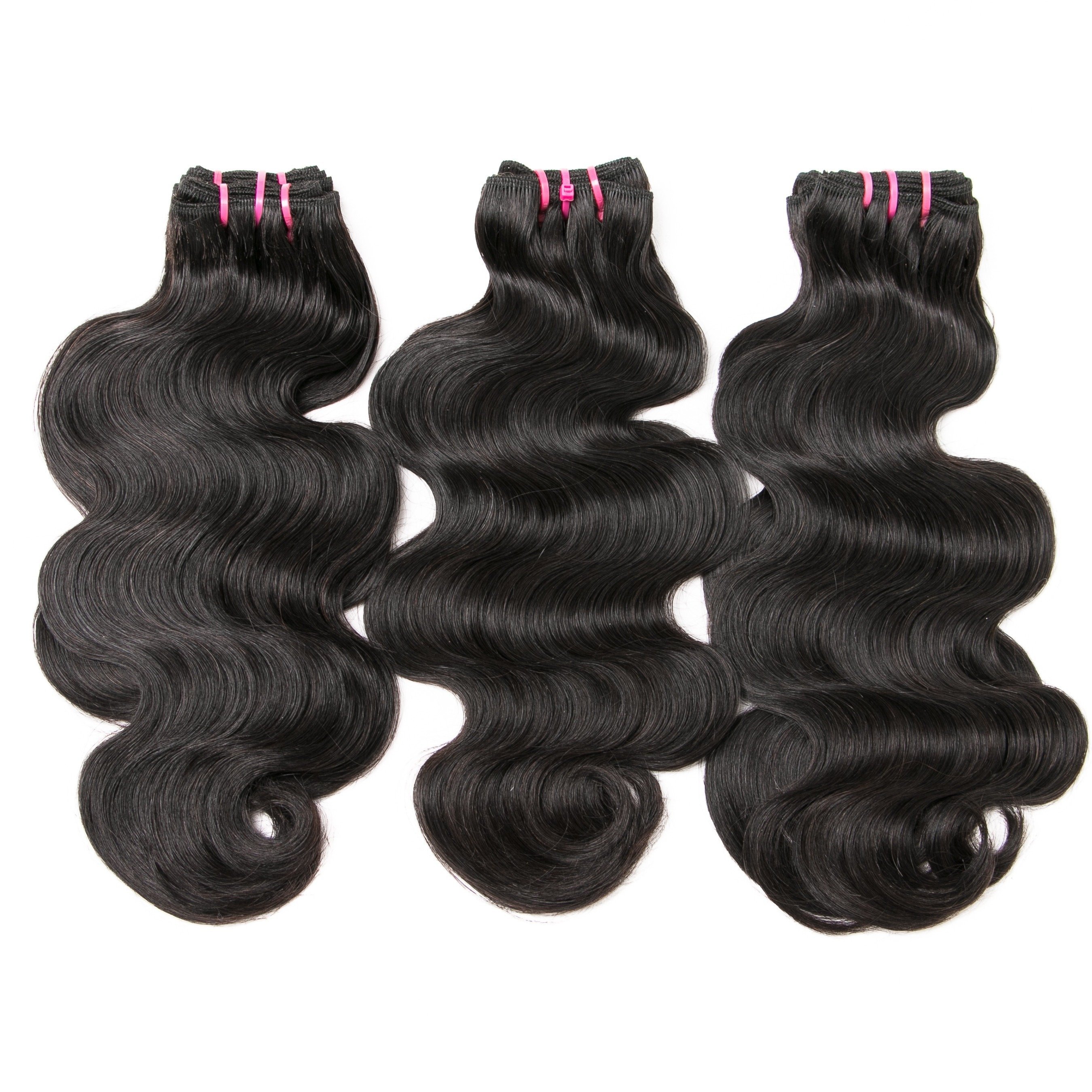 Beumax Double Drawn 12A Grade Body Wave Bundles with Closures, showcasing luxurious, shiny, and soft hair extensions in a natural wave pattern.