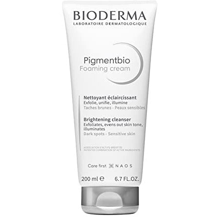 Bioderma Pigmentbio Brightening Face and Body Cleanser bottle with a clean, bright design, showcasing its brightening properties.