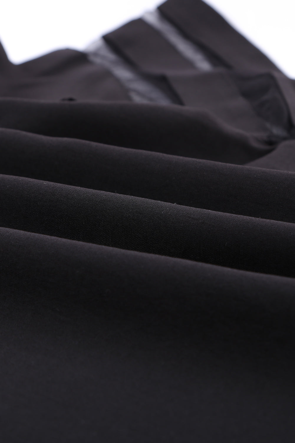 Black Girl's 3/4 Bell Sleeve Mesh Panel Blouse featuring sheer mesh panels and a stylish peek-a-boo back.