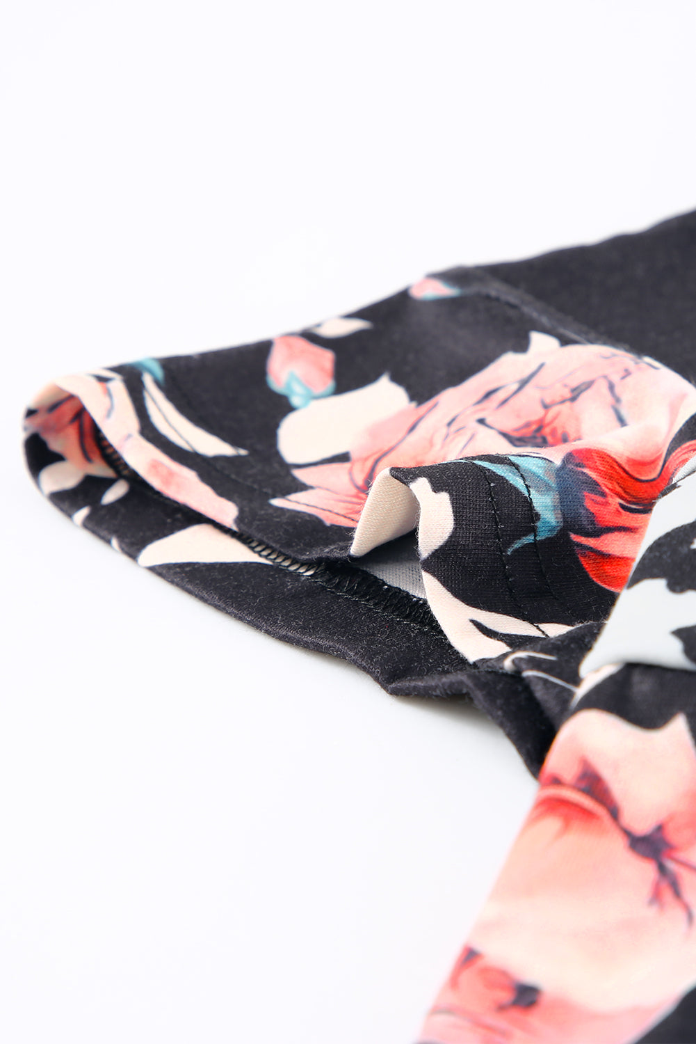 Black Leopard Striped Floral T Shirt featuring a mix of floral and animal prints with a comfortable crew neck and short sleeves.