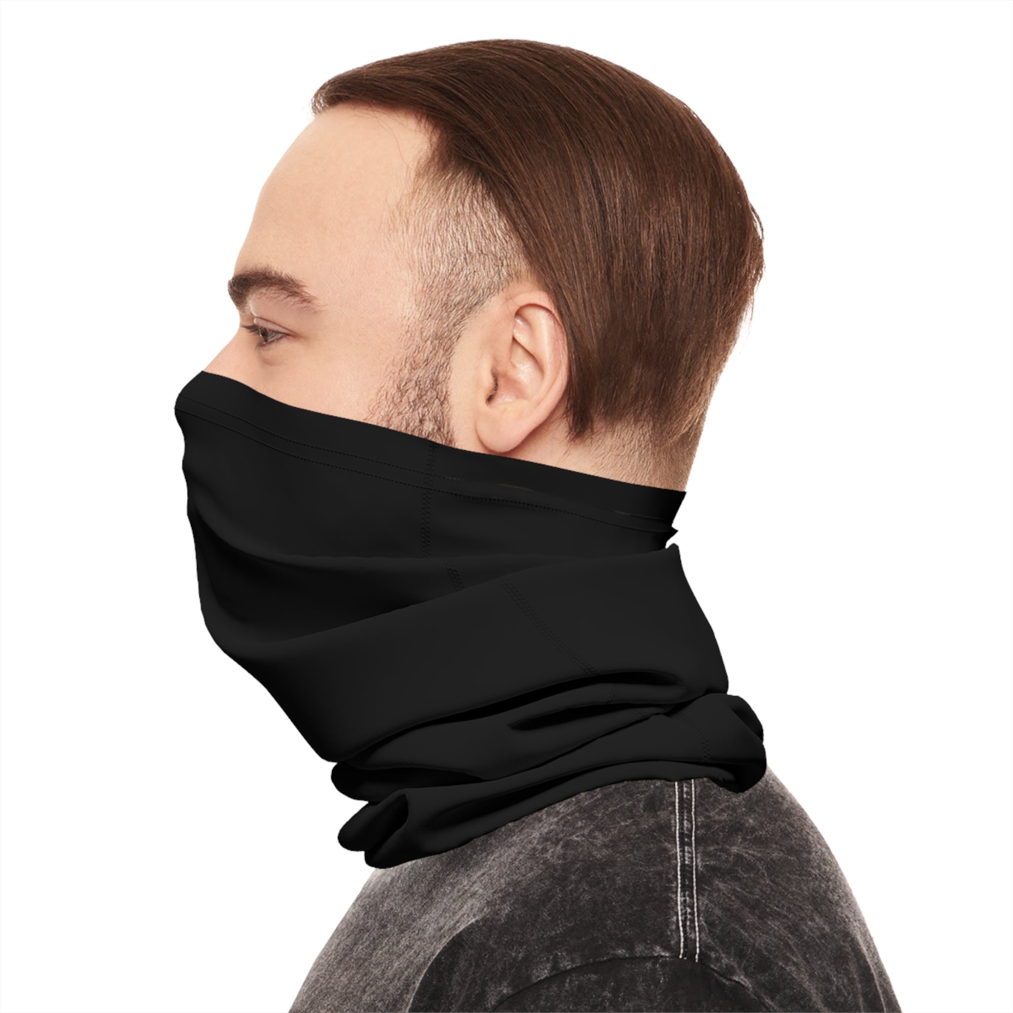 Black Lightweight Neck Gaiter made from moisture-wicking polyester, ideal for outdoor activities with UPF 50+ sun protection.