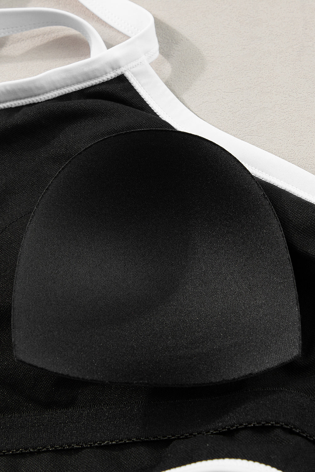 Blue Contrast Trim Crisscross Back High Waisted Bikini showcasing stylish design and comfortable fit.