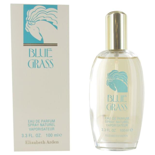 Blue Grass Eau de Parfum by Elizabeth Arden in an elegant bottle, showcasing its floral green essence.