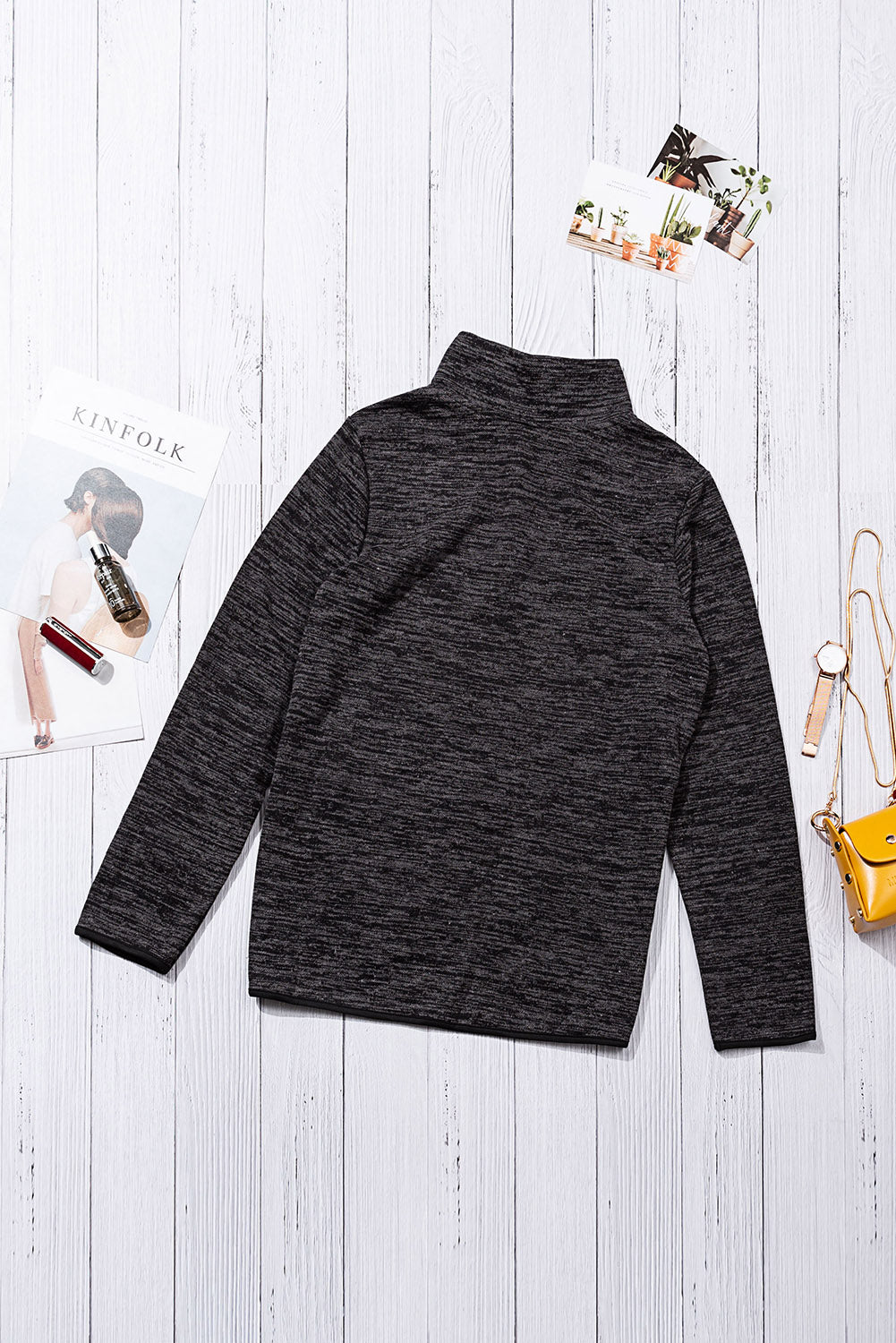 Blue Quarter Zip Pullover Sweatshirt featuring a kangaroo pocket and soft fabric, perfect for casual and sportswear.