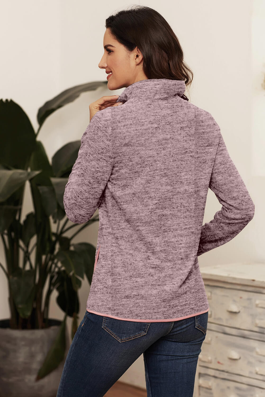 Blue Quarter Zip Pullover Sweatshirt featuring a kangaroo pocket and soft fabric, perfect for casual and sportswear.