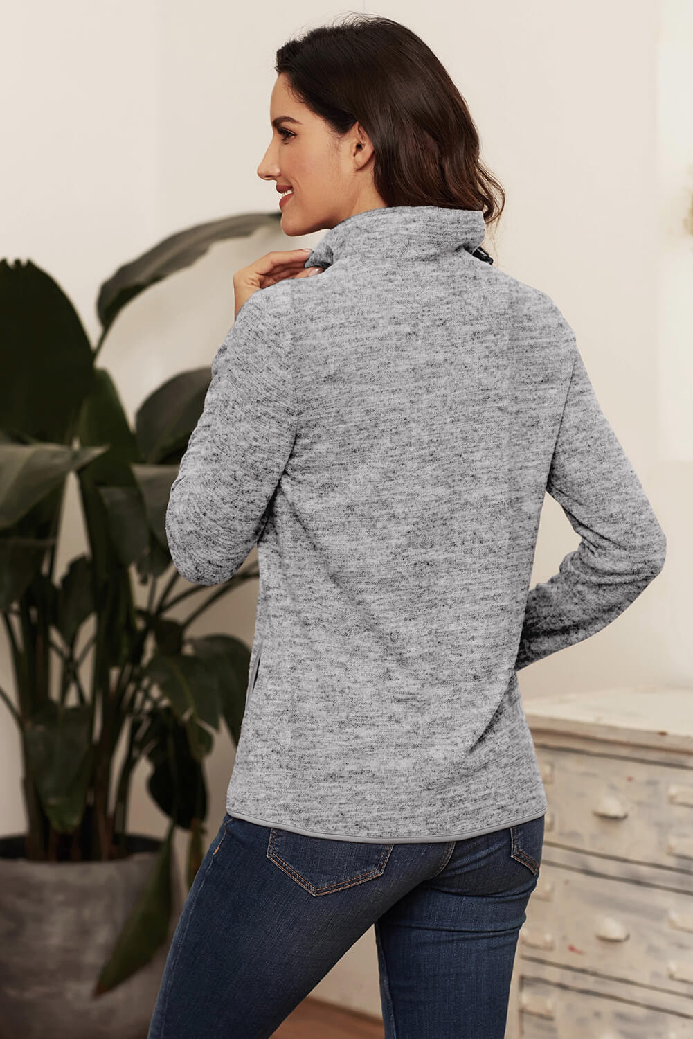 Blue Quarter Zip Pullover Sweatshirt featuring a kangaroo pocket and soft fabric, perfect for casual and sportswear.