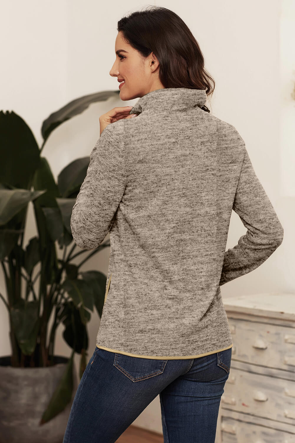Blue Quarter Zip Pullover Sweatshirt featuring a kangaroo pocket and soft fabric, perfect for casual and sportswear.