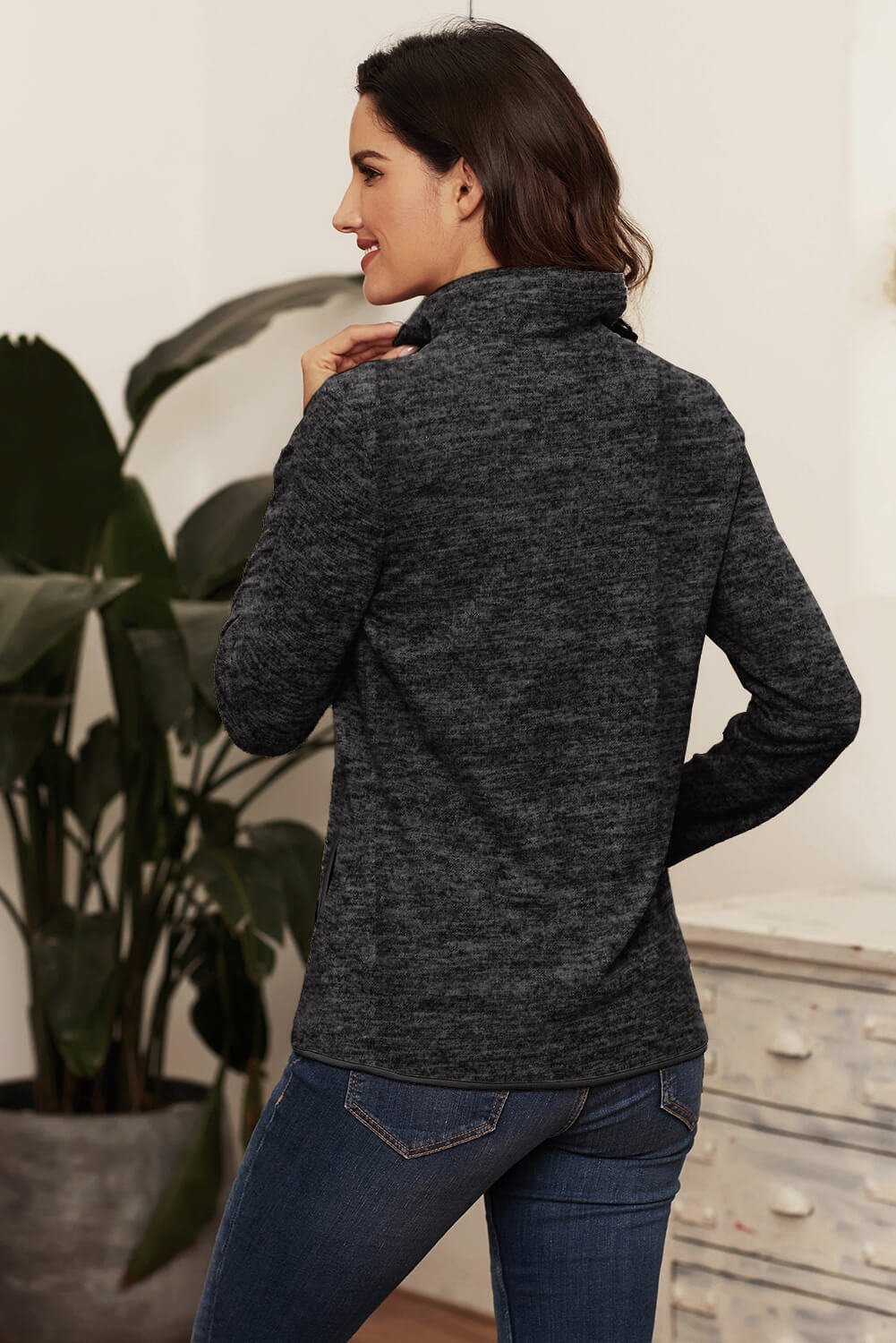 Blue Quarter Zip Pullover Sweatshirt featuring a kangaroo pocket and soft fabric, perfect for casual and sportswear.