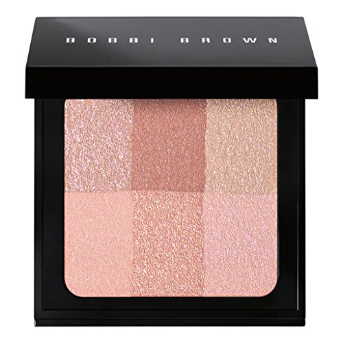 Bobbi Brown Brightening Brick Powder in shade 01 Pink, showcasing its soft pink hue and compact design.