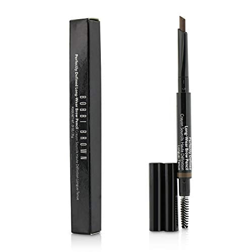 Bobbi Brown Perfectly Defined Long-Wear Brow Pencil in Rich Brown, showcasing its precision tip and sleek design.