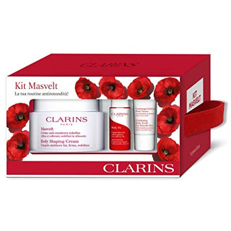 Clarins Body Care Gift Set featuring three elegant products in a beautifully designed package, perfect for skincare enthusiasts.