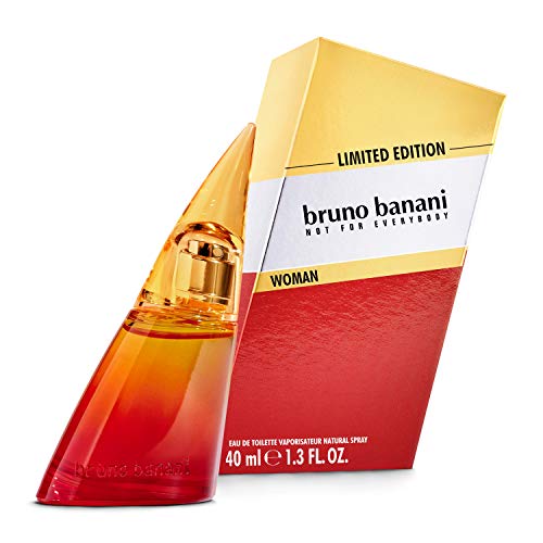Bruno Banani Woman Eau de Toilette - Limited Edition in an elegant bottle with floral design.