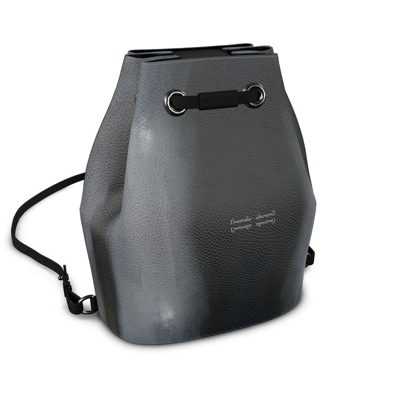 Stylish Bucket Backpack made of Nappa leather with adjustable straps and magnetic closure, showcasing its elegant design.