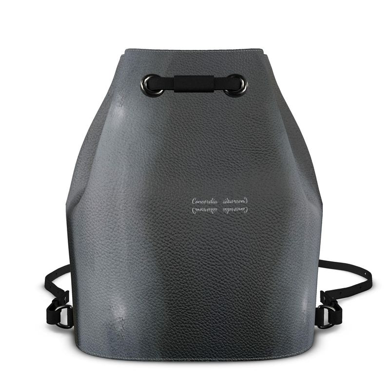Stylish Bucket Backpack made of Nappa leather with adjustable straps and magnetic closure, showcasing its elegant design.