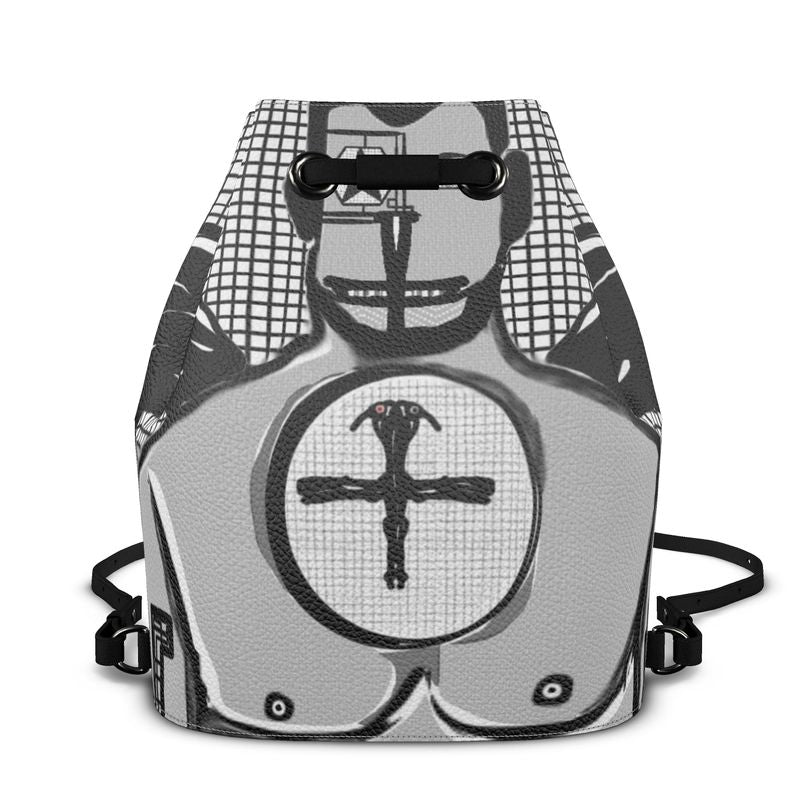 Stylish Bucket Backpack made of Nappa leather with adjustable straps and magnetic closure, featuring a faux suede lining.