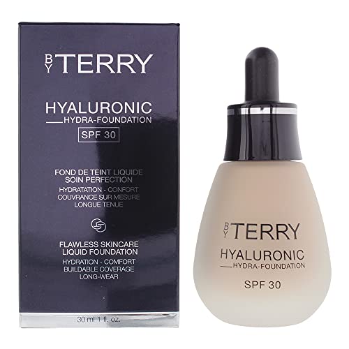 By Terry Hyaluronic Hydra-Foundation SPF30 in shade 100C Fair, showcasing its elegant packaging and hydrating formula.