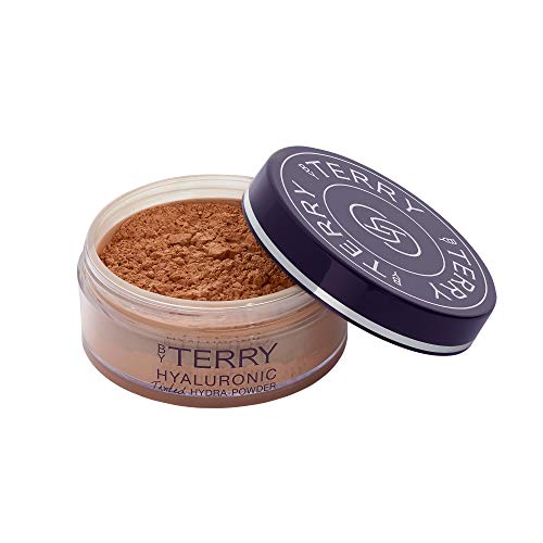 By Terry Hyaluronic Tinted Hydra-Powder in shade 600N Dark, showcasing its sleek packaging and fine powder texture.