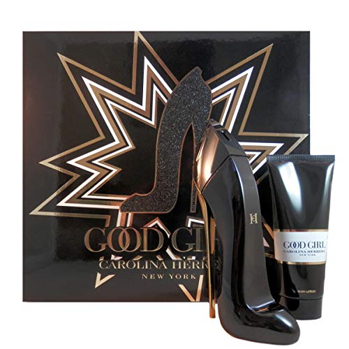 Carolina Herrera Good Girl Gift Set featuring 50ml EDP and 75ml body lotion in elegant packaging.