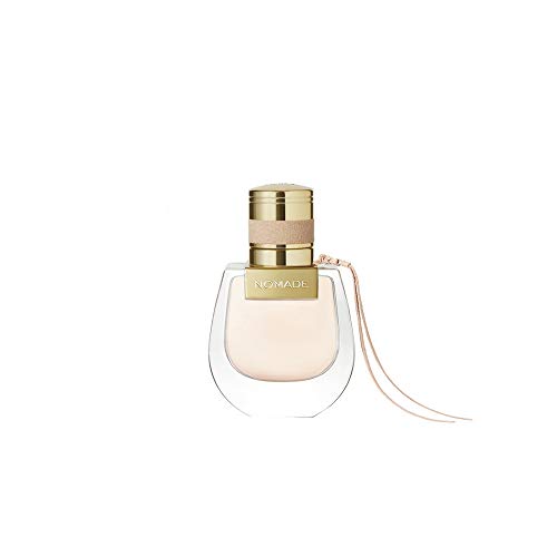 Chloé Nomade Eau de Toilette bottle with elegant design and soft curves, featuring a delicate ribbon.