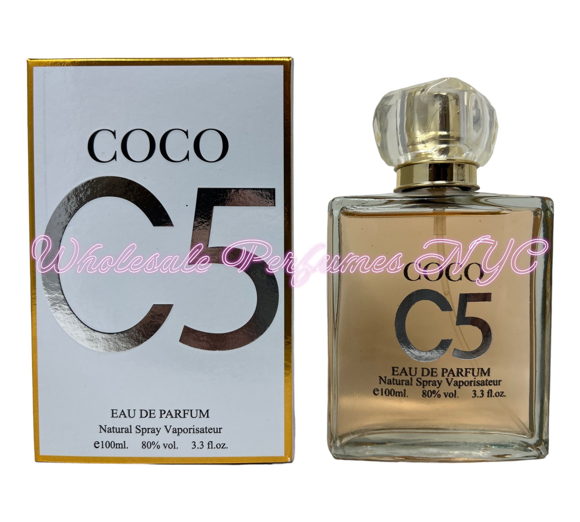 Coco C5 for Women Eau de Parfum Spray by Urban Collection in a stylish bottle, showcasing its elegant design.