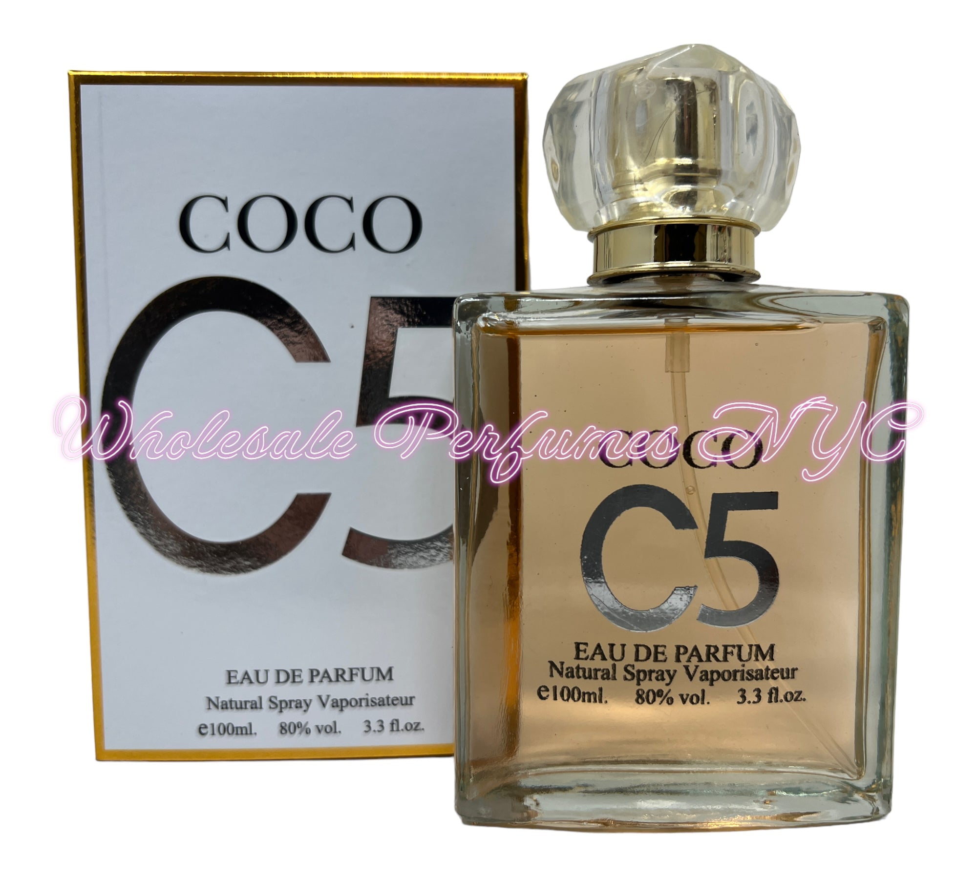 Coco C5 for Women Eau de Parfum Spray by Urban Collection in a stylish bottle, showcasing its elegant design.