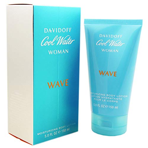 Davidoff Cool Water Woman Wave Body Lotion bottle with a refreshing aquatic design.