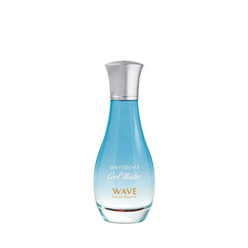 Davidoff Cool Water Woman Wave Eau de Toilette bottle with a sleek design and ocean-inspired colors.