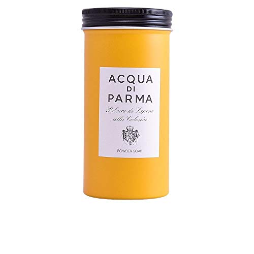 Acqua di Parma Colonia Powder Soap in elegant packaging, showcasing its luxurious design and branding.