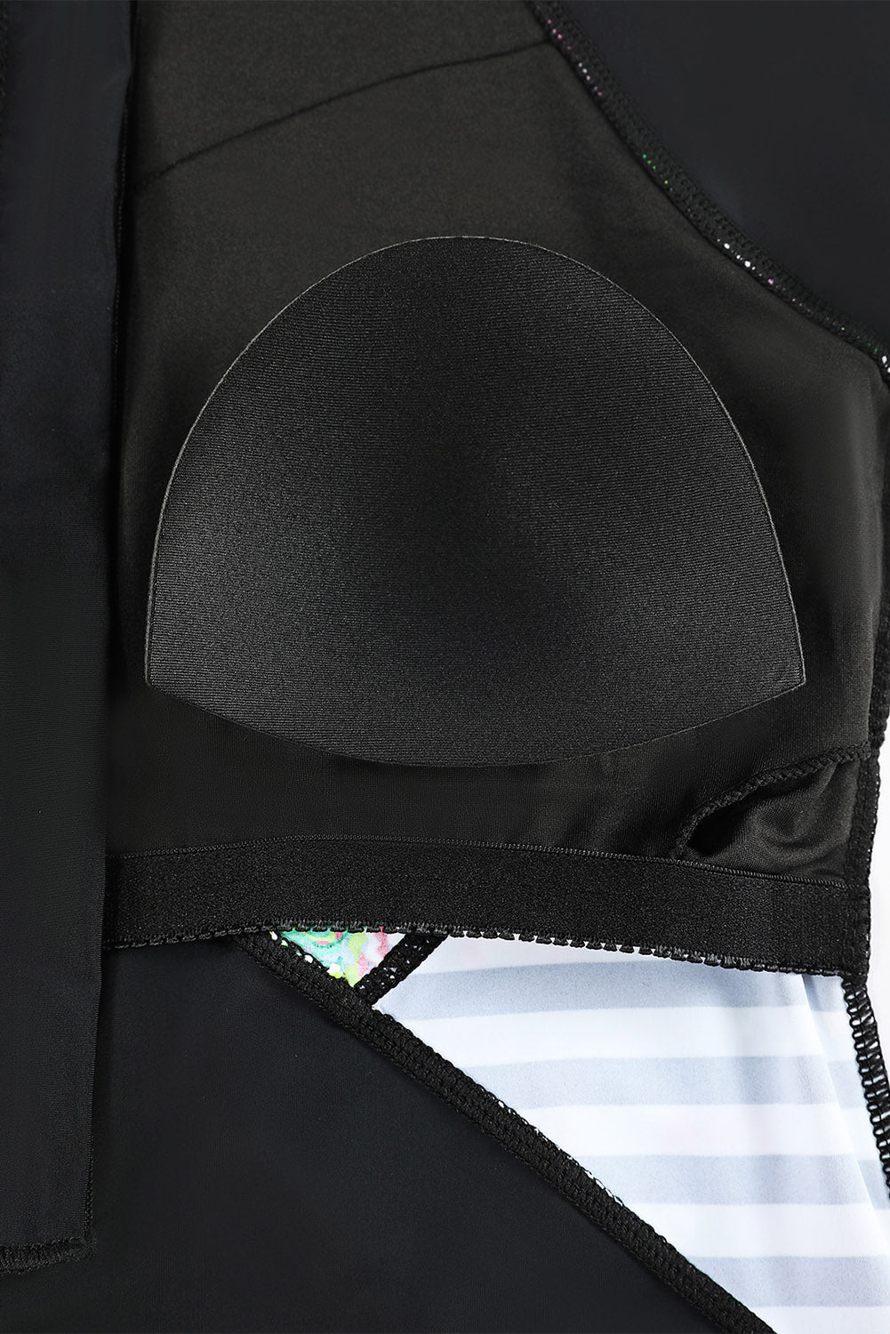 Color Zip Up Neckline Color Block Rashguard Top for women, featuring a stylish design with long sleeves and a zip front.