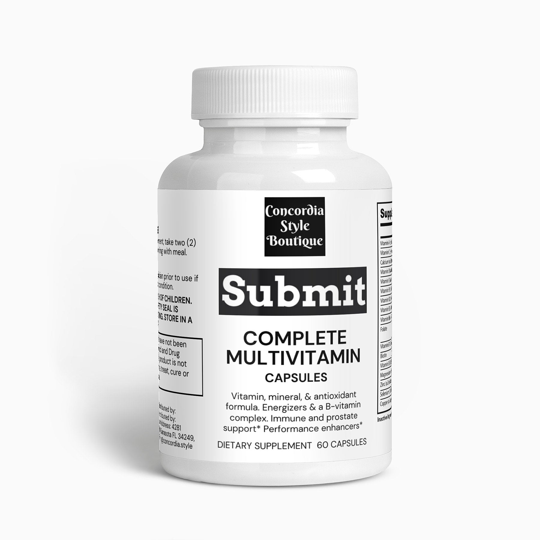 Complete Multivitamin capsules with essential vitamins and minerals for daily health support.