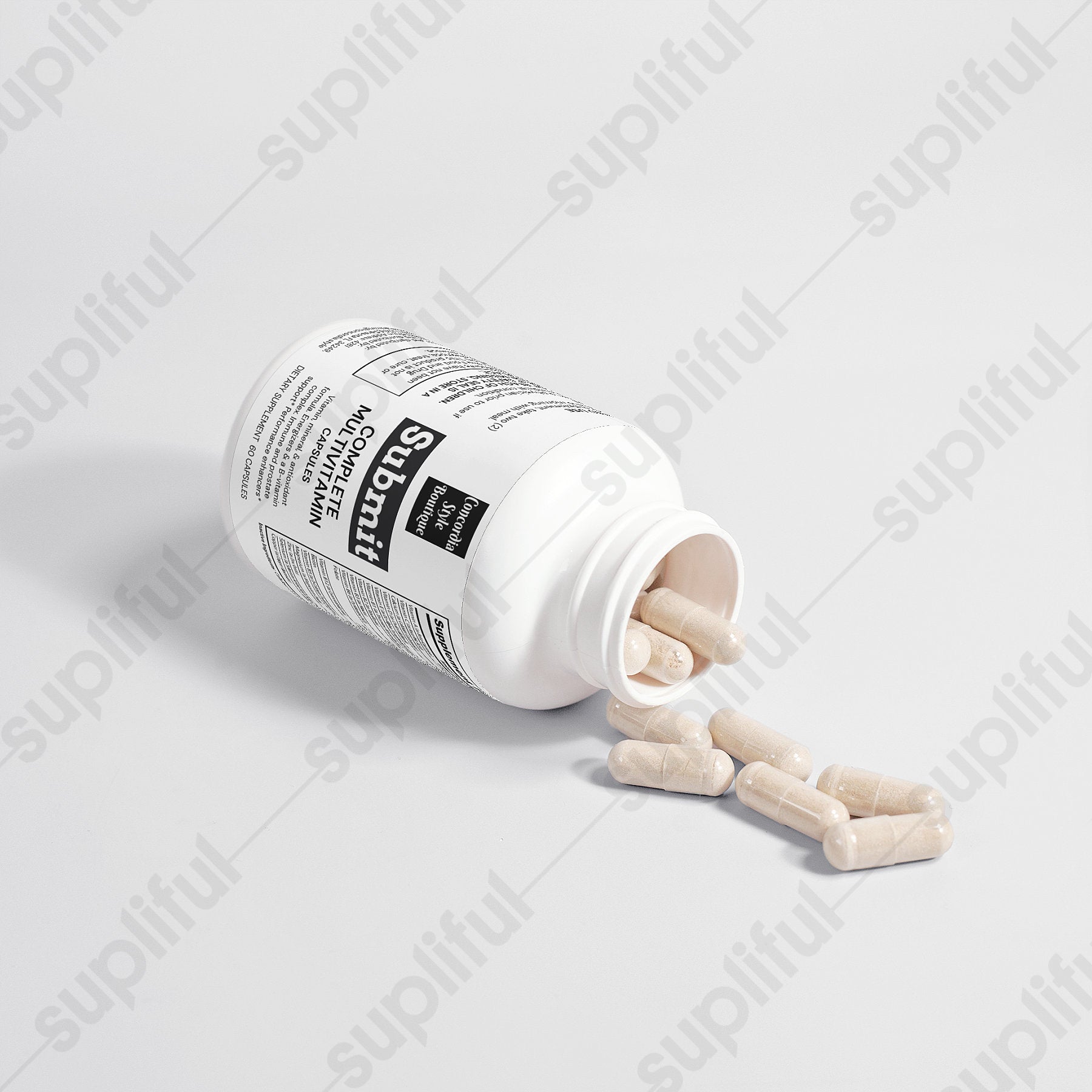 Complete Multivitamin capsules with essential vitamins and minerals for daily health support.