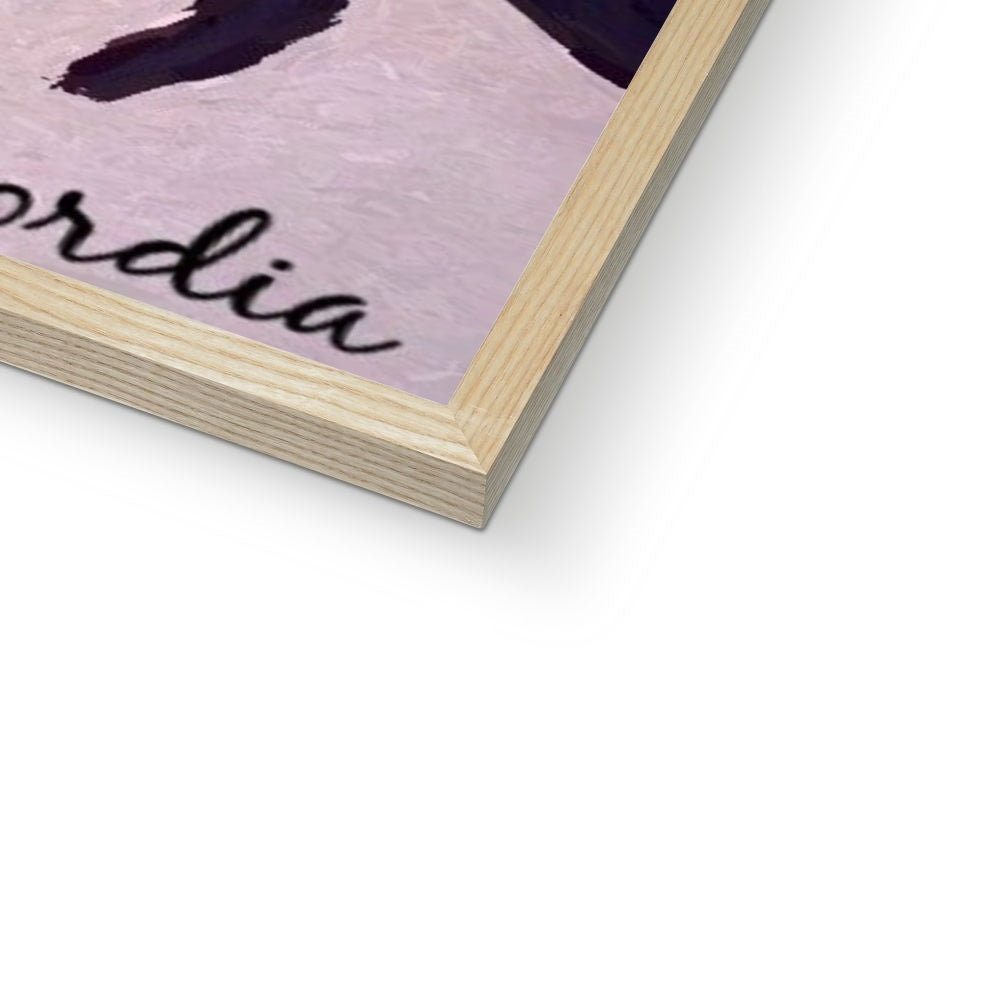 Concordia.Style Framed Print featuring a simple wooden frame with a satin finish and fine art paper.