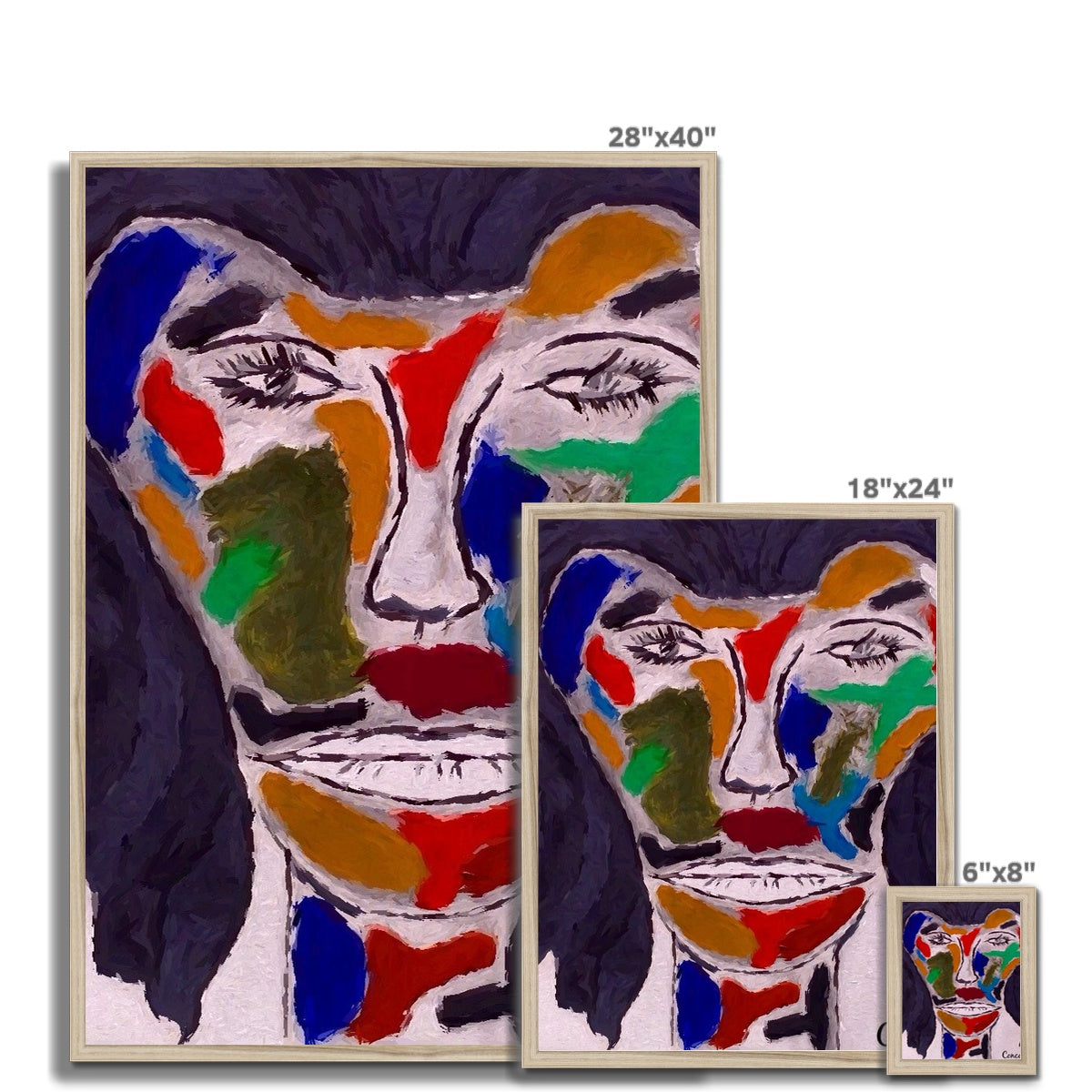 Concordia.Style Framed Print featuring a simple wooden frame with a satin finish and fine art paper.