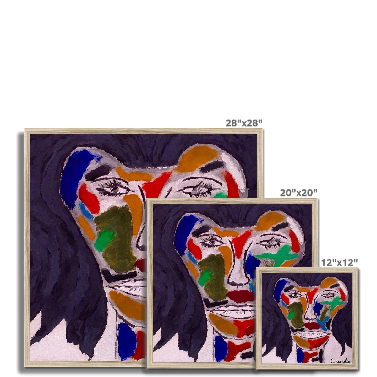 Concordia.Style Framed Print featuring a simple wooden frame with a satin finish and fine art paper.