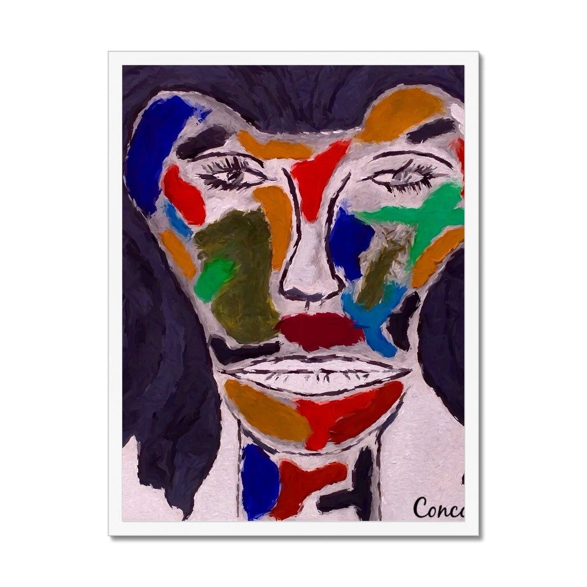 Concordia.Style Framed Print featuring a simple wooden frame with a satin finish and fine art paper.